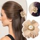 thumbnail image 2 of Pinza de plástico para el pelo, pelo acrílico, en forma de flor, carey, cuidado del cabello, 2 of 7