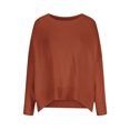 thumbnail image 3 of PEONAVET Chandail à Col Rond pour Femmes Mode Féminine Décontractée Ample Grande Taille Manches Longues Chandail Tricoté Chandail à Col Rond, 3 of 5