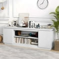 thumbnail image 5 of Costway Fireplace TV Stand for TVs up to 80" with Electric Fireplace 3 Adjustable Shelves White, 5 of 11