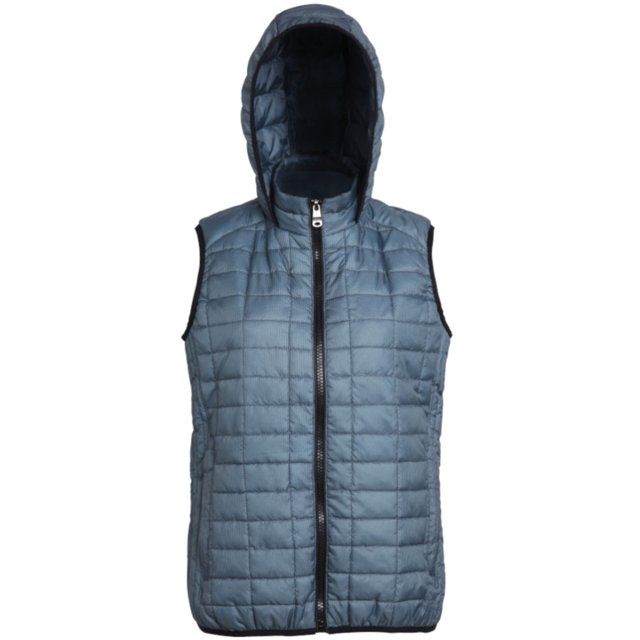 2786 Gilet/Bodywarmer à Capuche Zippé Nid d'Abeille pour Femmes