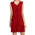 thumbnail image 3 of Women Ruffle Spliced Sleeveless V Neck A-line Mini Dress, 3 of 3