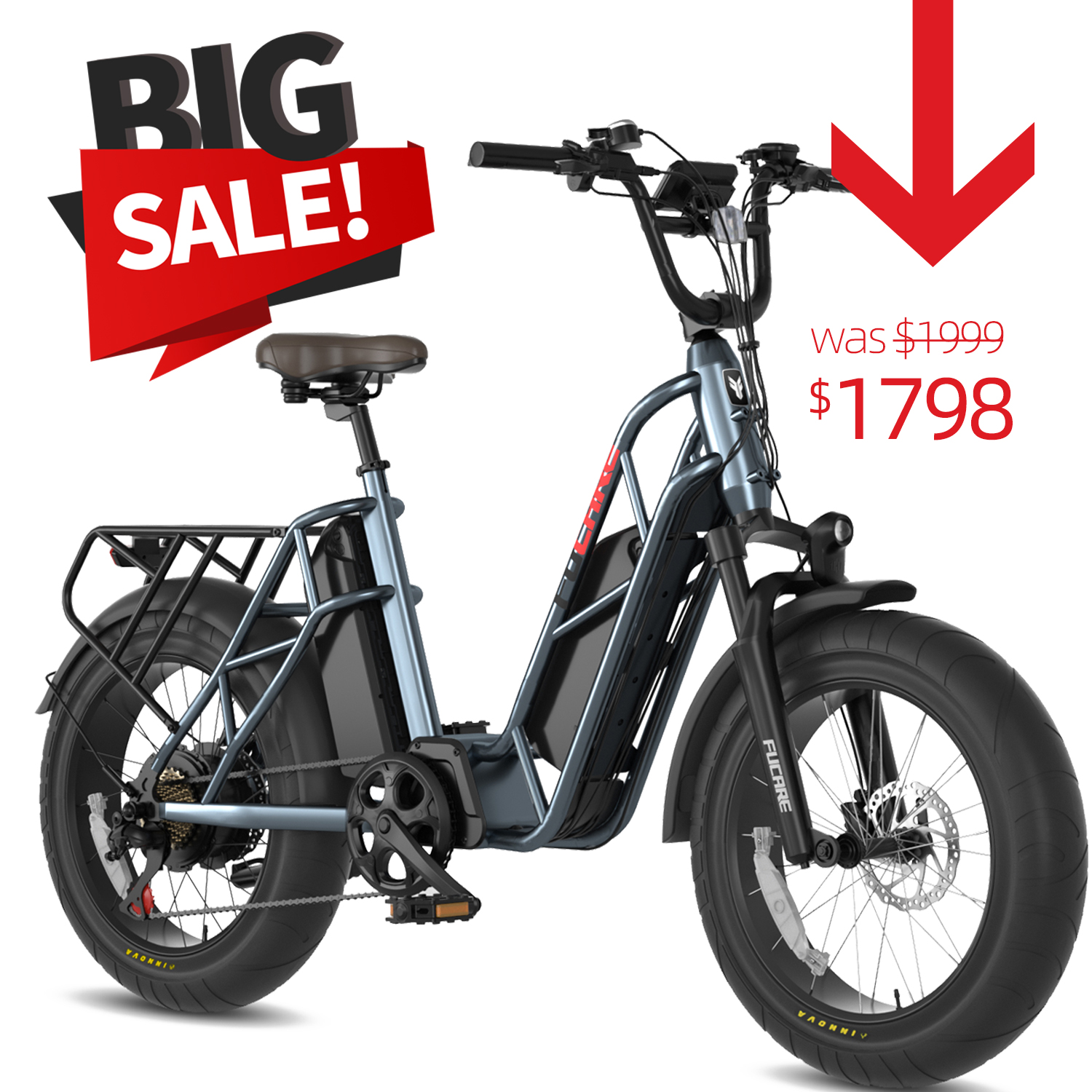 Fucare Electric Bikes for Adults 750W Ebike 20.8Ah Fat Tire E Bike