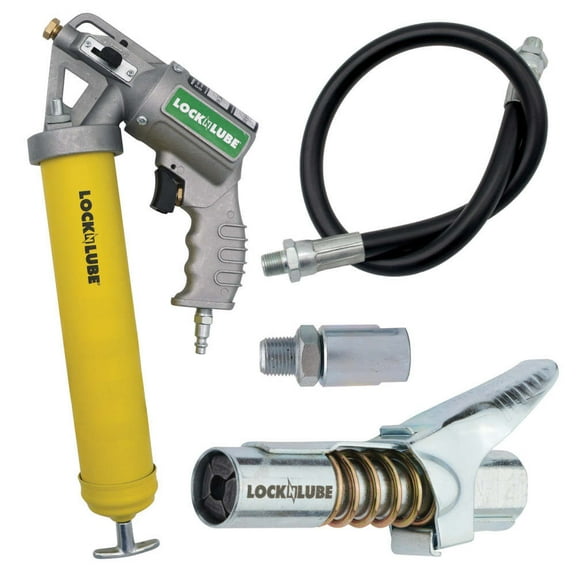 Lock N Lube 1/8 Inch Npt Silver/yellow 2-In-1 Pneumatic Grease Gun Kit