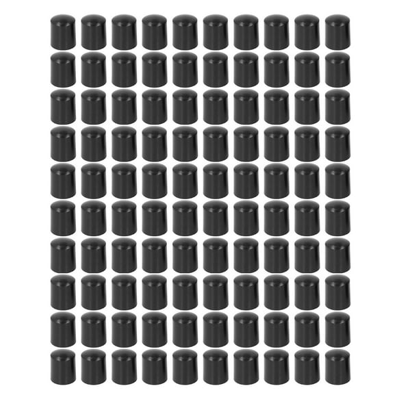 100Pcs Electric Fence Post End Caps Plug Insert Plastic Round Fence Post Caps High Voltage Pulse Electronic Fence System Waterproof Cap Black 5mm