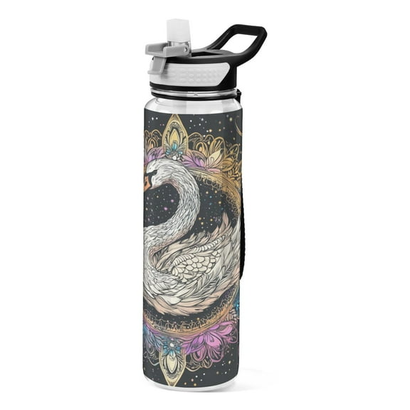 BZSMCE Sport Bottle Galactic Elegance The Swan Outdoor sports Water Bottle Size: 10.4x3in