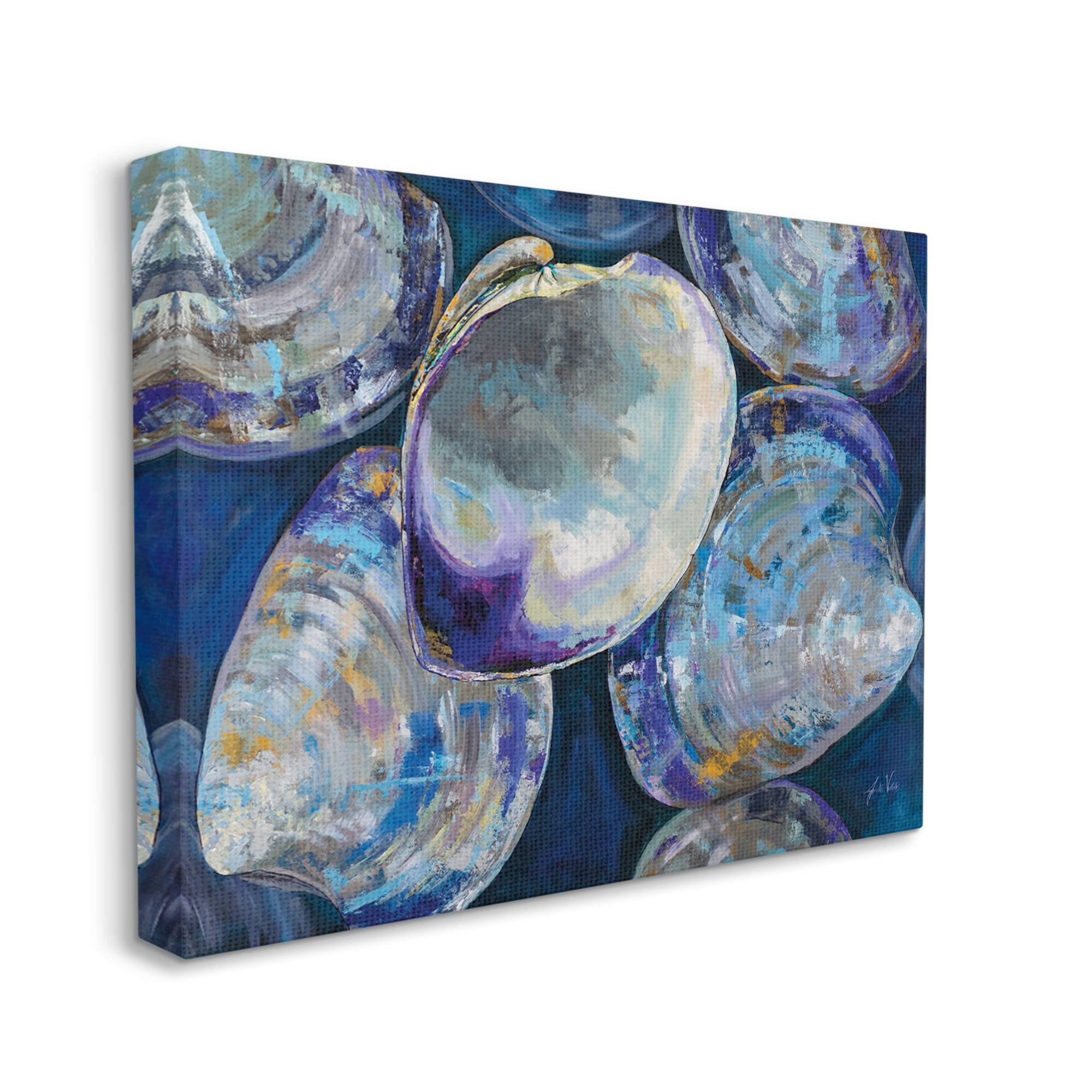 Stupell Industries Empty Seashells Expressive Clam Shells Modern Abstract Painting, 40 x 30, Design by Jeanette Vertentes