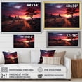 thumbnail image 4 of Designart "Pink Black Sunrise Majestic horizon I" Landscape Sunset Floater Framed Wall Decor, 4 of 7