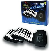 Rock And Roll It - Studio . Roll Up Flexible USB MIDI Keyboard for Kids & Adults. 61 Keys Portable Controller Keyboard. Foldable Silicone Pad with Built-in Speaker