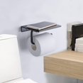 thumbnail image 3 of Soporte para papel higiénico, soporte para papel higiénico, soporte para rollo de fácil instalación para baño, cocina (negro), 3 of 5