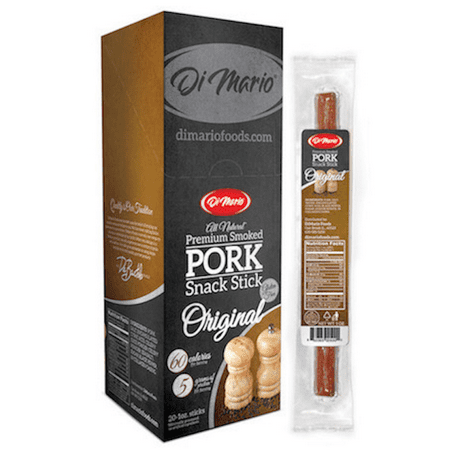 DiMario All Natural Premium Smoked Pork Snack Stick Original 20-1oz. (Best Smoked Pork Loin)