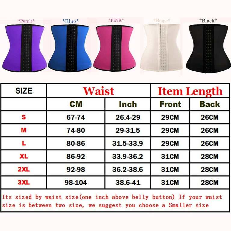 Women's Latex Sport Girdle Waist Training Corset Shapewear Firm Abdomen  Control Wedding Body Shaper Black Plus Size 