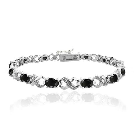 - 7.2ct Sapphire & Diamond Accent Infinity Bracelet