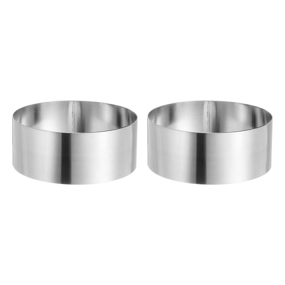 2PCS Round Cake Ring 5 x 2 Inch Stainless Steel Pastry Mousse Dessert Ring for Baking Cooking Making Tool