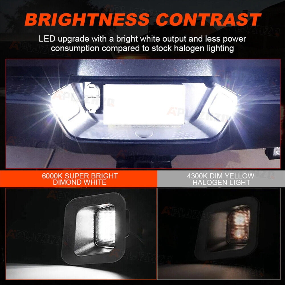 Fits 2003-2018 Dodge Ram 1500 2500 3500 CLEAR LEN+LED Rear License Plate Lights