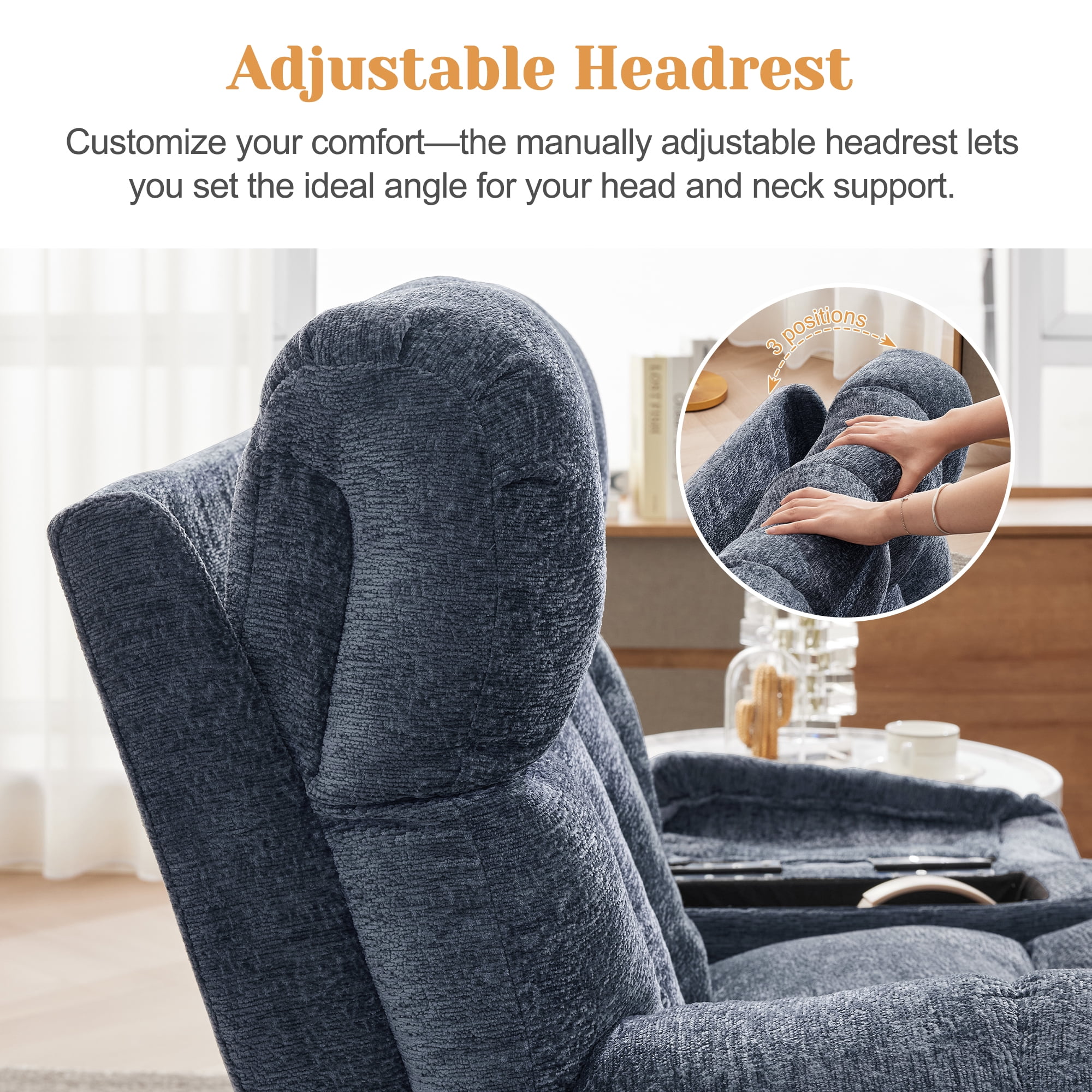 Korser Oversized Dual Motor Power Lift Recliner for Elderly with Adjustable Headrest,Massage Recliner Chair with USB Ports & Type C Electric Lift Chair with Storebox Cupholder for Living Room,Blue