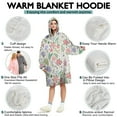 thumbnail image 5 of Flower Blanket Hoodie Wearable Blanket Hoodie for Adults Sherpa All Patterns Oversized Sweatshirt Blanket with Pockets, 5 of 7