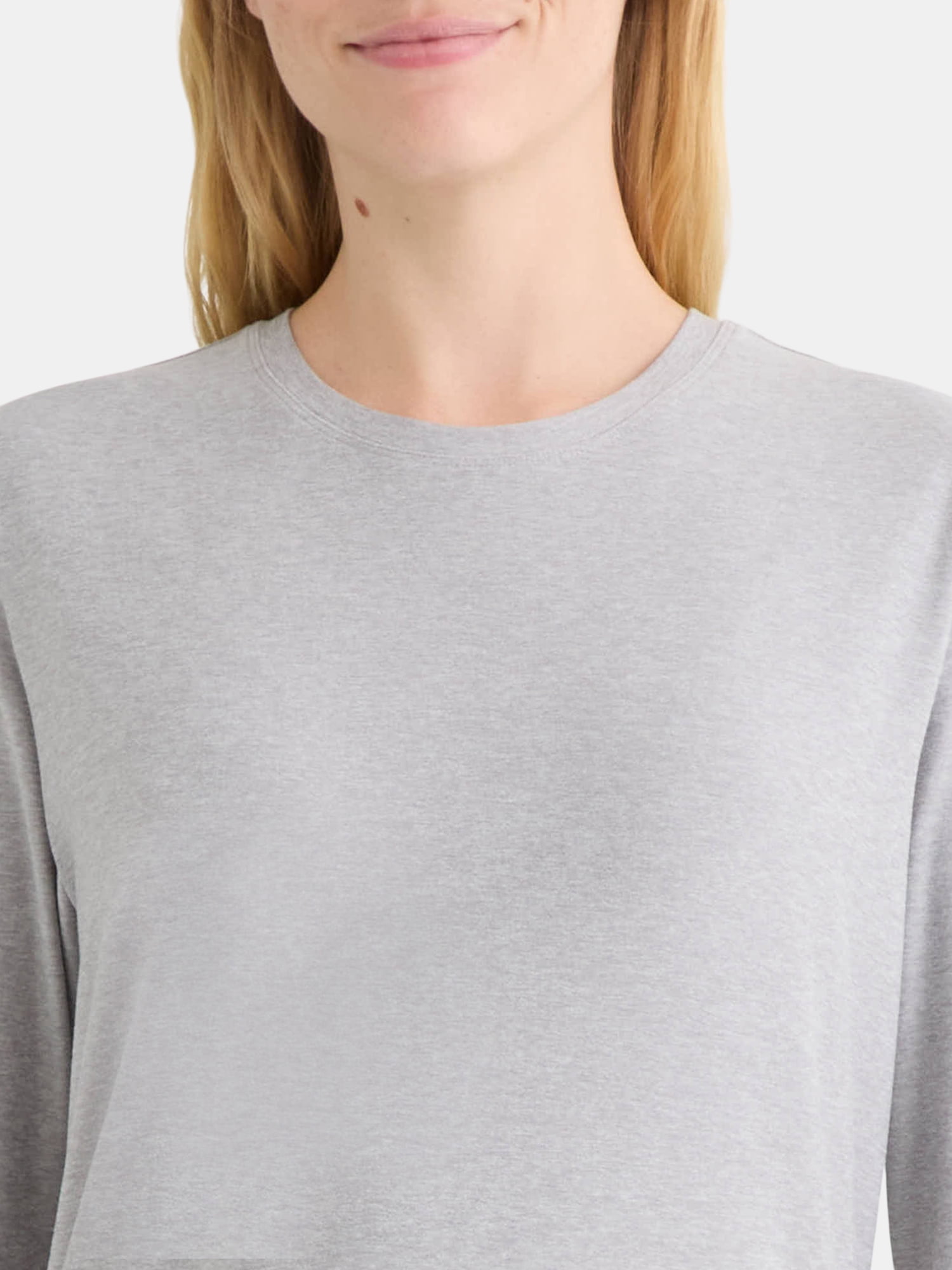 Athletic Works Women's and Women's ButterCore Tee with Long Sleeves, Sizes XS-4X