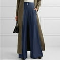 thumbnail image 2 of Sngxgn Women Casual Wide Leg Pants High Waisted Business Work Casual Pants Loose Pants(Navy,XXXXL), 2 of 4