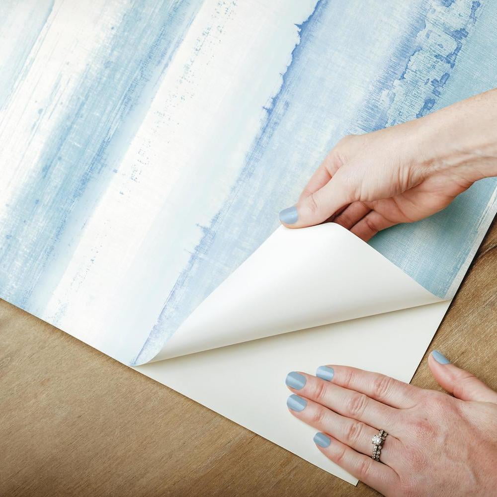 RoomMates Watercolor Stripe Peel and Stick Wallpaper