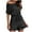 Black, variant on ABATAB Rompers for Women One off Shoulder Loose Jumpsuit Short Sleeve Ruffle Hem Wide Leg Summer Beach Vacation Romper