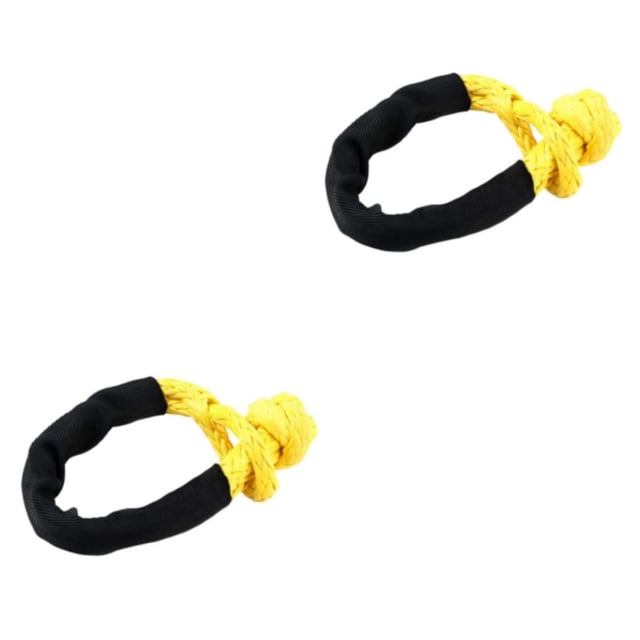 Scienceny Cuerda de tracción de anillo de mosquetón de grillete resistente Cuerdas de remolque de correa de camión portátil de enganche Amarillo 2piezas
