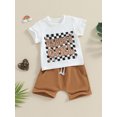 thumbnail image 3 of Toddler Baby Girls Summer Outfit 6M 12M 18M 24M 2T Daddys Girl Short Sleeve T-Shirt Elastic Shorts Clothes Set, 3 of 8