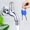 thumbnail image 2 of Robinet d'Eau avec Clé de Verrouillage Anti-Vol Trou Unique Robinet de Machine à Laver en Métal pour la Maison, 2 of 5