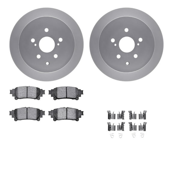 Dynamic Friction Company Rear Geospec Brake Rotors with 5000 Advanced Brake Pads includes Hardware 4512-76187