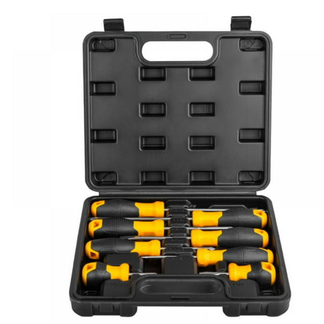 Deli DL260008 8-Piece Screwdriver Set with Sturdy Tool Case Magnetic Screw Driver Kit Phillips Screwdrivers Perfect Home Improvement Tools