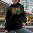 thumbnail image 2 of You Don't Have to Be Anything Other Than Yourself, Being Unique Quote, Groovy Retro Wavy Text Merch Gift, Black Hooded Sweatshirt or Hoodie, Small, 2 of 5