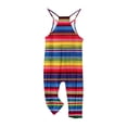 thumbnail image 3 of GERsome Girls Casual Sleeveless Spaghetti Strap Jumpsuit Outfits Baggy Harem Overalls Long Pant Jumper Rompers 5-14 Years（Size 5-6 Years/02#Stripes B), 3 of 5