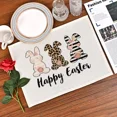 thumbnail image 5 of 2024 Placemat Cute Rabbit Printed Linen Happy Easter Dinning Table Mats Kitchen r Insulation Cup Mats Restaurant Meal Mat, 5 of 7