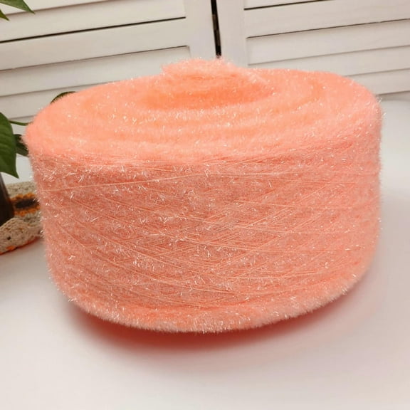 NAMZI 200g Crystal Sequined Iridescent Yarn, Popular Fashion Hand Crochet Knitting Weave for DIY Crafts, Light pink