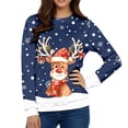 thumbnail image 6 of Men's Christmas Reindeer Snowman Penguin Santa and Snowflakes Sweater,Dark Blue,XL, 6 of 7