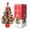 Red, variant on Lighted 45CM Mini Desktop Christmas Tree with Star Topper, Baubles, Bows & Pine Cones, Tabletop Xmas Ornament Decor for Home Office Bar Store