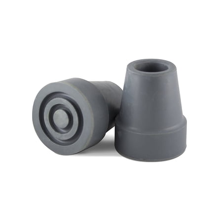 Essential Medical Supply Replacement Rubber Cane Tips with Metal Washer for Support, Gray, 3/4"