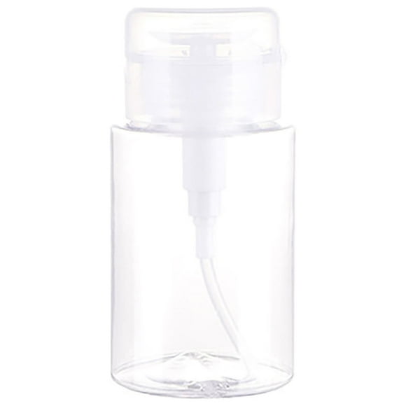 Empuje hacia abajo dispensador de bombeo botella rellenable para removedor de maquillaje quitaesmalte de uñas maquillaje agua y tóner (plástico transparente)