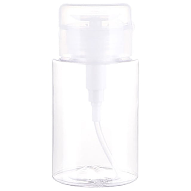 Dispensador con bomba a presión, botella recargable para desmaquillante, quitaesmalte, agua desmaquillante y tónico (plástico transparente)