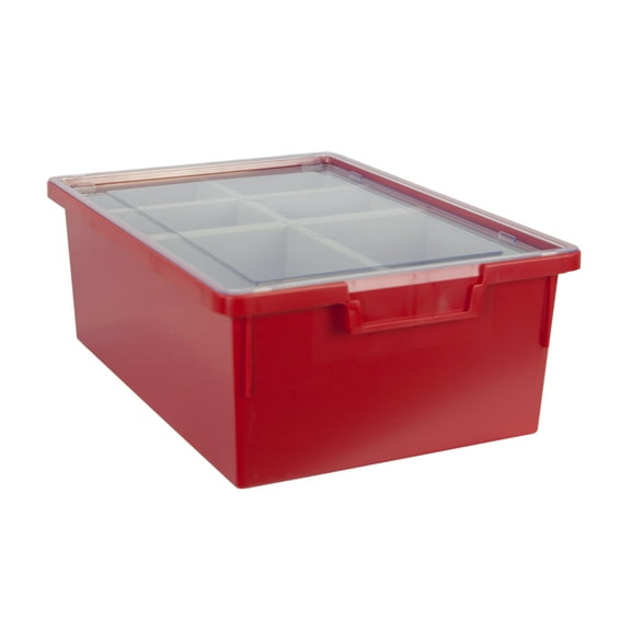 Bin/ Tote/ Tray Divider Kit - Double Depth 6" Bin in Primary Red - 1 pack