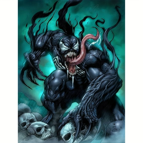 Venom Diamond Painting Kits for Adults,Parent-child interaction DIY 5D Round Full Drill Art Perfect for Relaxation Wall Decor Wall Art Decoration 11.81x15.75in