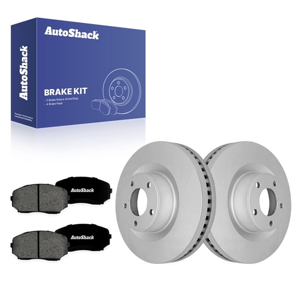 AutoShack Front Vented Coated Brake Rotors   Premium Ceramic Pads 6-PC Brake Kit Replacement for 2007-2014 Ford Edge 2007-2015 Lincoln MKX ArmorStop 12.6" (320 mm)