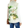 thumbnail image 5 of Wutalume Women's Christmas Printed Fashionable And Warm Fleece Cardigan Vest, Cozy and Festive Layering Piece for Holiday Outfits and Cold Days,Army Green L, 5 of 6