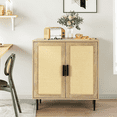 thumbnail image 3 of Richya 34.4'' Tall Sideboard Buffet Cabinet with Rattan Doors, for Dining Room, Kitchen, Living Room, 3 of 12