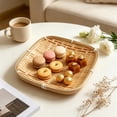 thumbnail image 4 of SLYNSHome Serving Tray Handwoven Bamboo Round Storage Basket, Natural Woven Fruit Bread Snack Holder for Kitchen Table Counter Farmhouse Home Decor, 4 of 6