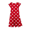 thumbnail image 5 of Ugoldhm Girls' Summer Polka Dot Fit & Flare Sundress Short Sleeve, Crew Neck, Casual Style for 6-15 Years, 5 of 7