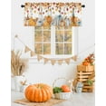 thumbnail image 2 of Orange Grey Pumpkins Fall Curtain Valance for Windows/Kitchen/Living Room/Bedroom,Maple Leaf Thanksgiving Botanical Rod Pocket Window Treatment Short Drape Topper Small Tier Cafe Curtains Panel 42X12, 2 of 7