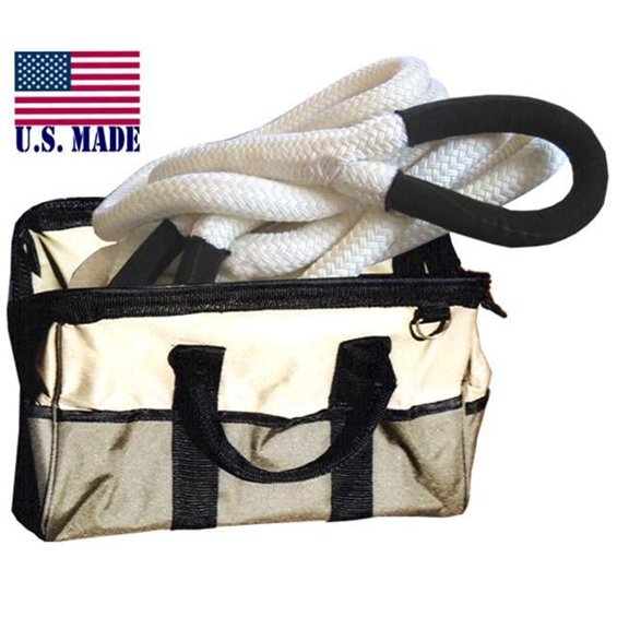 U.S. made KINETIC RECOVERY ROPE (Snatch Rope) - 1 inch X 30 ft (The Original) with Heavy-Duty Carry Bag (4X4 VEHICLE RECOVERY)