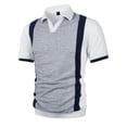 thumbnail image 4 of Ceisia Men's Polo Shirt | Slim Fit Short Sleeve Color Block Patchwork Stripe Polo | Breathable Wrinkle-resistant (Multiple Combinations) Gift, 4 of 7