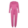 thumbnail image 4 of BLOCLOALO 2 Piece Lounge Set Pullover Crewneck Sweater Women's Outfit Crewneck Pullover Tops and Long Pants Sweatsuits Long Sleeve Tops Sweatpants and Sweatshirt Set Womens Lounge Outfit Hot Pink L, 4 of 5