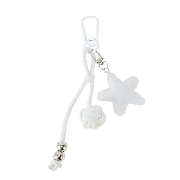 Unique Bargains 1 Pc Handbag Charm Star Pattern Bag Charm White